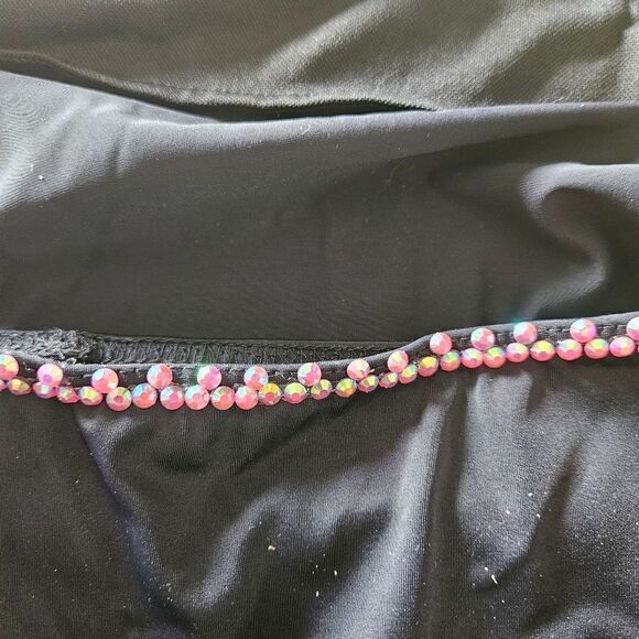 Weissman NWOT child medium semi custom dance costume black w pink rhinestones - Picture 7 of 11